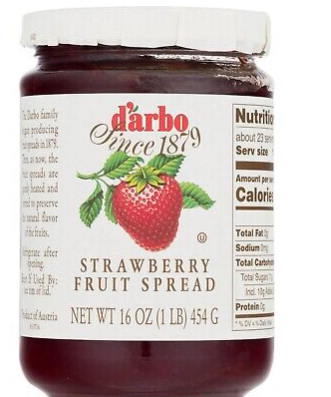 Darbo Fruit Spread - 454g Jars (Various Flavours)